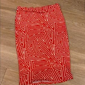 Red and white cotton skirt